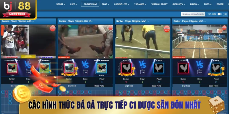 Các hình thức đá gà trực tiếp C1 được săn đón nhất
