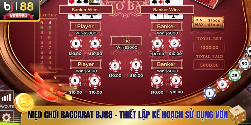 Mẹo chơi Baccarat BJ88 - Thiết lập kế hoạch sử dụng vốn